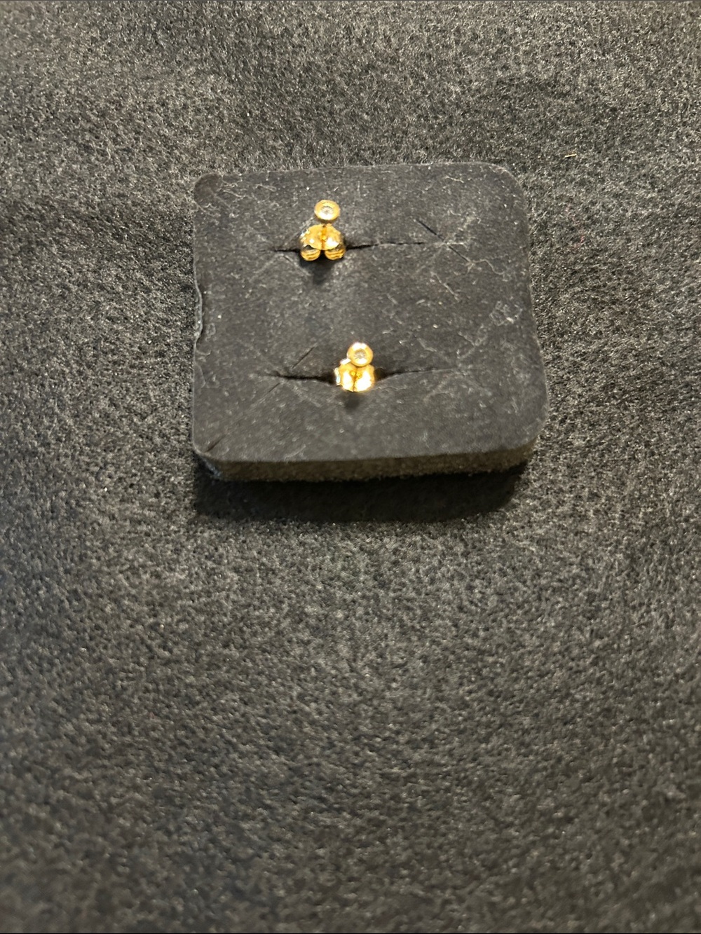 Monica Vinader 14k gold over sterling silver genuine diamond stud earrings - Picture 2 of 2